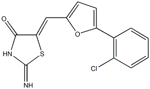 5-{[5-(2-chlorophenyl)-2-furyl]methylene}-2-imino-1,3-thiazolidin-4-one Struktur