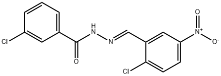 3-chloro-N'-{2-chloro-5-nitrobenzylidene}benzohydrazide Struktur