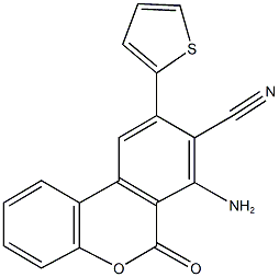 7-amino-6-oxo-9-(2-thienyl)-6H-benzo[c]chromene-8-carbonitrile Struktur