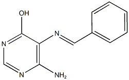 6-amino-5-(benzylideneamino)-4-pyrimidinol Struktur