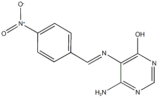 6-amino-5-({4-nitrobenzylidene}amino)-4-pyrimidinol Struktur