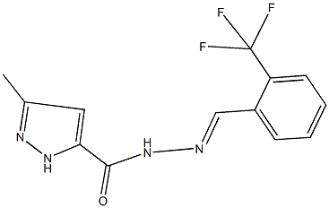 3-methyl-N'-[2-(trifluoromethyl)benzylidene]-1H-pyrazole-5-carbohydrazide Struktur