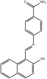 4-{[(2-hydroxy-1-naphthyl)methylene]amino}benzamide Struktur