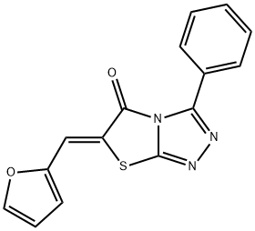 6-(2-furylmethylene)-3-phenyl[1,3]thiazolo[2,3-c][1,2,4]triazol-5(6H)-one Struktur