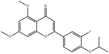 2-(3-iodo-4-isopropoxyphenyl)-5,7-dimethoxy-4H-chromen-4-one Struktur