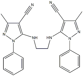 5-({2-[(4-cyano-3-methyl-1-phenyl-1H-pyrazol-5-yl)amino]ethyl}amino)-3-methyl-1-phenyl-1H-pyrazole-4-carbonitrile Struktur