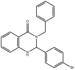 3-benzyl-2-(4-bromophenyl)-2,3-dihydroquinazolin-4(1H)-one Struktur