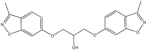 1,3-bis[(3-methyl-1,2-benzisoxazol-6-yl)oxy]-2-propanol Struktur