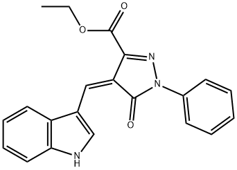 ethyl 4-(1H-indol-3-ylmethylene)-5-oxo-1-phenyl-4,5-dihydro-1H-pyrazole-3-carboxylate Struktur