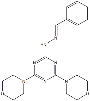 benzaldehyde [4,6-di(4-morpholinyl)-1,3,5-triazin-2-yl]hydrazone Struktur