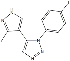 1-(4-iodophenyl)-5-(3-methyl-1H-pyrazol-4-yl)-1H-tetraazole Struktur