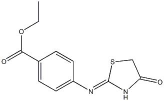 ethyl 4-[(4-oxo-1,3-thiazolidin-2-ylidene)amino]benzoate Struktur