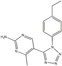 5-[1-(4-ethylphenyl)-1H-tetraazol-5-yl]-4-methyl-2-pyrimidinylamine Struktur