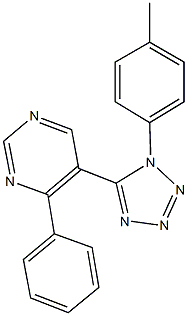 5-[1-(4-methylphenyl)-1H-tetraazol-5-yl]-4-phenylpyrimidine Struktur