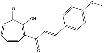 2-hydroxy-3-[3-(4-methoxyphenyl)acryloyl]-2,4,6-cycloheptatrien-1-one Struktur