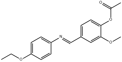 4-{[(4-ethoxyphenyl)imino]methyl}-2-methoxyphenyl acetate Struktur