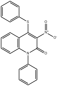 3-nitro-1-phenyl-4-(phenylsulfanyl)-2(1H)-quinolinone Struktur