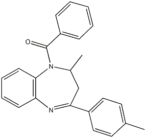 1-benzoyl-2-methyl-4-(4-methylphenyl)-2,3-dihydro-1H-1,5-benzodiazepine Struktur