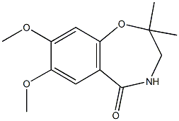 7,8-dimethoxy-2,2-dimethyl-3,4-dihydro-1,4-benzoxazepin-5(2H)-one Struktur