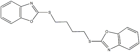 2-{[4-(1,3-benzoxazol-2-ylsulfanyl)butyl]sulfanyl}-1,3-benzoxazole Struktur