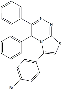 6-(4-bromophenyl)-3,4-diphenyl-4H-[1,3]thiazolo[2,3-c][1,2,4]triazine Struktur