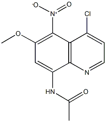 N-{4-chloro-5-nitro-6-methoxy-8-quinolinyl}acetamide Struktur