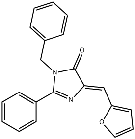 3-benzyl-5-(2-furylmethylene)-2-phenyl-3,5-dihydro-4H-imidazol-4-one Struktur