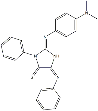 2-{[4-(dimethylamino)phenyl]imino}-3-phenyl-5-(phenylimino)imidazolidine-4-thione Struktur