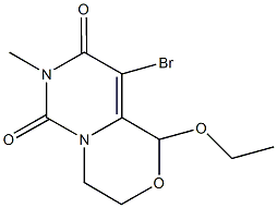 9-bromo-1-ethoxy-7-methyl-3,4-dihydropyrimido[6,1-c][1,4]oxazine-6,8(1H,7H)-dione Struktur