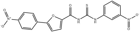 N-{3-nitrophenyl}-N'-(5-{4-nitrophenyl}-2-furoyl)thiourea Struktur