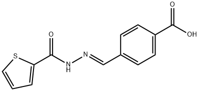 4-[2-(2-thienylcarbonyl)carbohydrazonoyl]benzoic acid Struktur