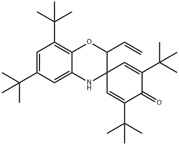 2',6,6',8-tetratert-butyl-2-vinyl-3,4-dihydrospiro(2H-1,4-benzoxazine-3,4'-[2,5]cyclohexadiene)-1'-one Struktur