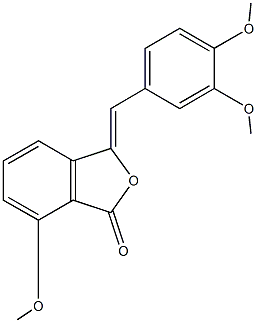 3-(3,4-dimethoxybenzylidene)-7-methoxy-2-benzofuran-1(3H)-one Struktur