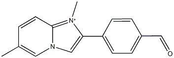 2-(4-formylphenyl)-1,6-dimethylimidazo[1,2-a]pyridin-1-ium Struktur