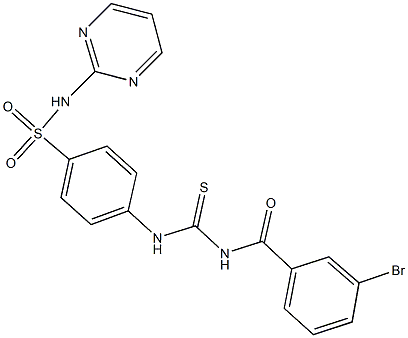 4-({[(3-bromobenzoyl)amino]carbothioyl}amino)-N-(2-pyrimidinyl)benzenesulfonamide Struktur