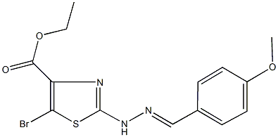 ethyl 5-bromo-2-[2-(4-methoxybenzylidene)hydrazino]-1,3-thiazole-4-carboxylate Struktur