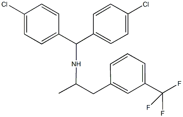 N-[bis(4-chlorophenyl)methyl]-N-{1-methyl-2-[3-(trifluoromethyl)phenyl]ethyl}amine Struktur