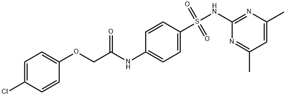 2-(4-chlorophenoxy)-N-(4-{[(4,6-dimethyl-2-pyrimidinyl)amino]sulfonyl}phenyl)acetamide Struktur