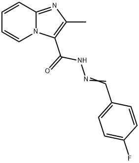 N'-(4-fluorobenzylidene)-2-methylimidazo[1,2-a]pyridine-3-carbohydrazide Struktur