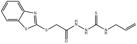 N-allyl-2-[(1,3-benzothiazol-2-ylsulfanyl)acetyl]hydrazinecarbothioamide Struktur