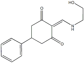 2-{[(2-hydroxyethyl)amino]methylene}-5-phenyl-1,3-cyclohexanedione Struktur