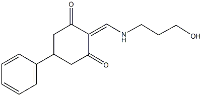 2-{[(3-hydroxypropyl)amino]methylene}-5-phenyl-1,3-cyclohexanedione Struktur