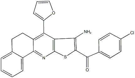 [8-amino-7-(2-furyl)-5,6-dihydrobenzo[h]thieno[2,3-b]quinolin-9-yl](4-chlorophenyl)methanone Struktur