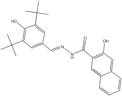 N'-(3,5-ditert-butyl-4-hydroxybenzylidene)-3-hydroxy-2-naphthohydrazide Struktur