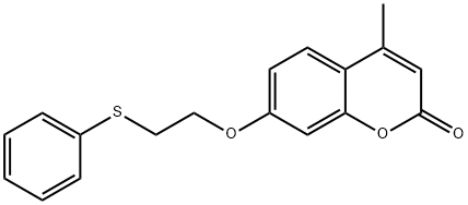 4-methyl-7-[2-(phenylsulfanyl)ethoxy]-2H-chromen-2-one Struktur