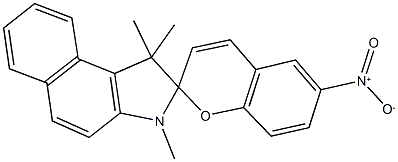 6'-nitro-1,1,3-trimethyl-2,3-dihydro-spiro(1H-benzo[e]indole-2,2'-[2'H]-chromene) Struktur