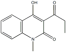 4-hydroxy-1-methyl-3-propionyl-2(1H)-quinolinone Struktur