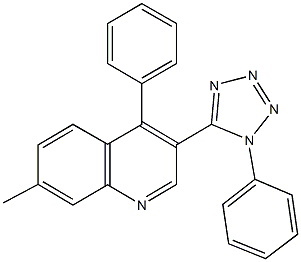 7-methyl-4-phenyl-3-(1-phenyl-1H-tetraazol-5-yl)quinoline Struktur