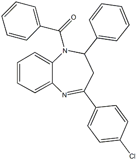 1-benzoyl-4-(4-chlorophenyl)-2-phenyl-2,3-dihydro-1H-1,5-benzodiazepine Struktur