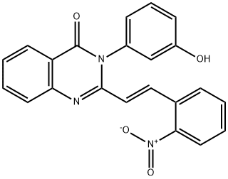 2-(2-{2-nitrophenyl}vinyl)-3-(3-hydroxyphenyl)-4(3H)-quinazolinone Struktur